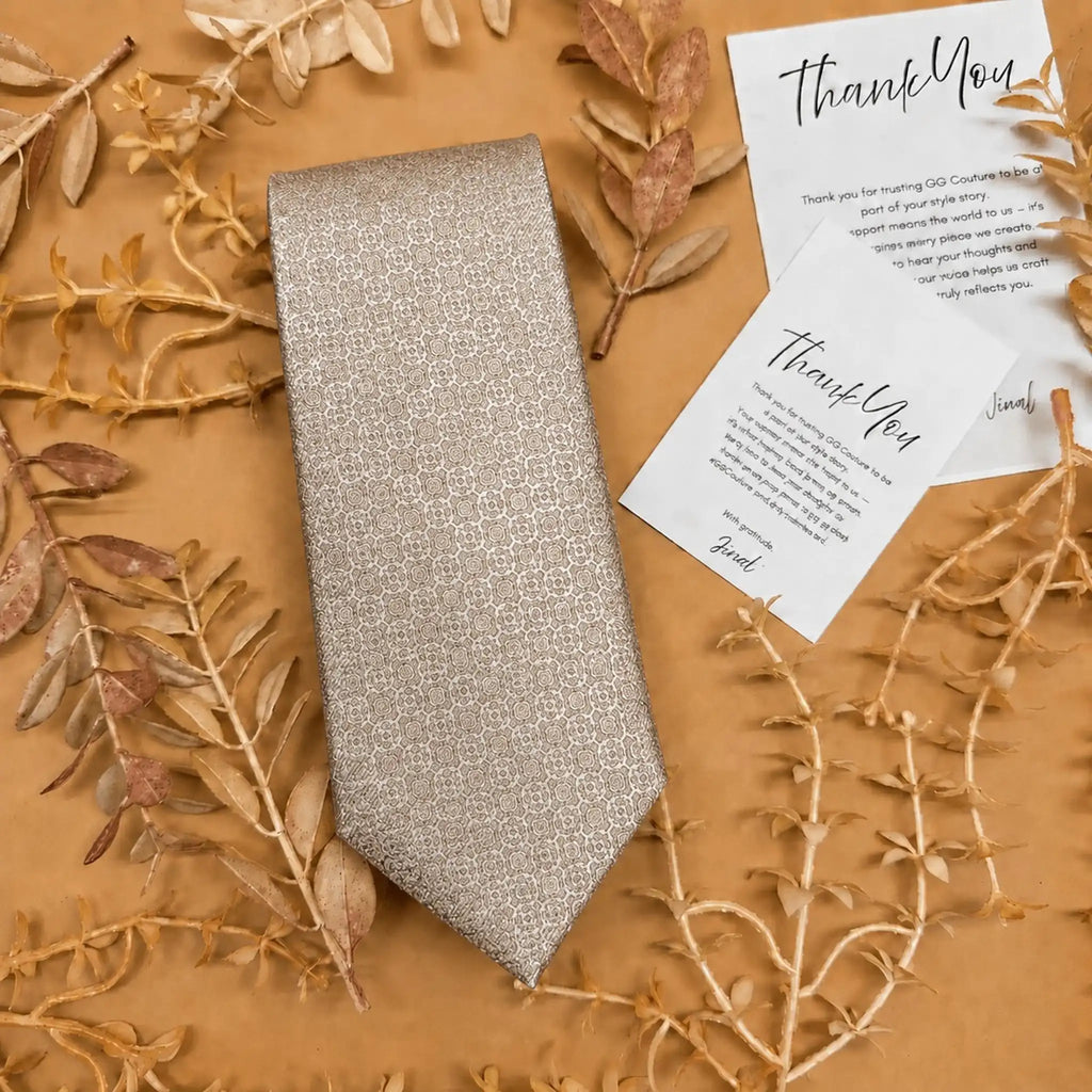 Champagne Textured Silk Necktie
