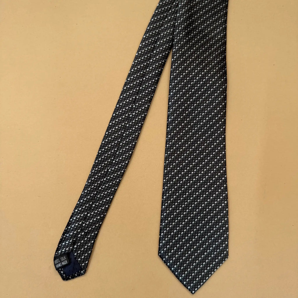 Charcoal Diagonal Stripe Silk Necktie
