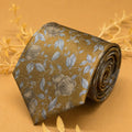 Dusty Gold Floral Silk Necktie