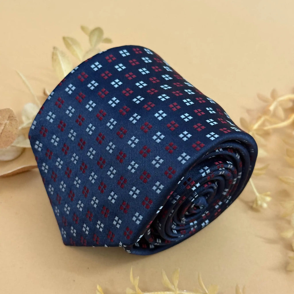Navy Blue Bold Diamond Silk Necktie