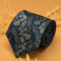Slate Blue Botanical Silk Necktie