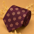 Burgundy Floral Silk Necktie