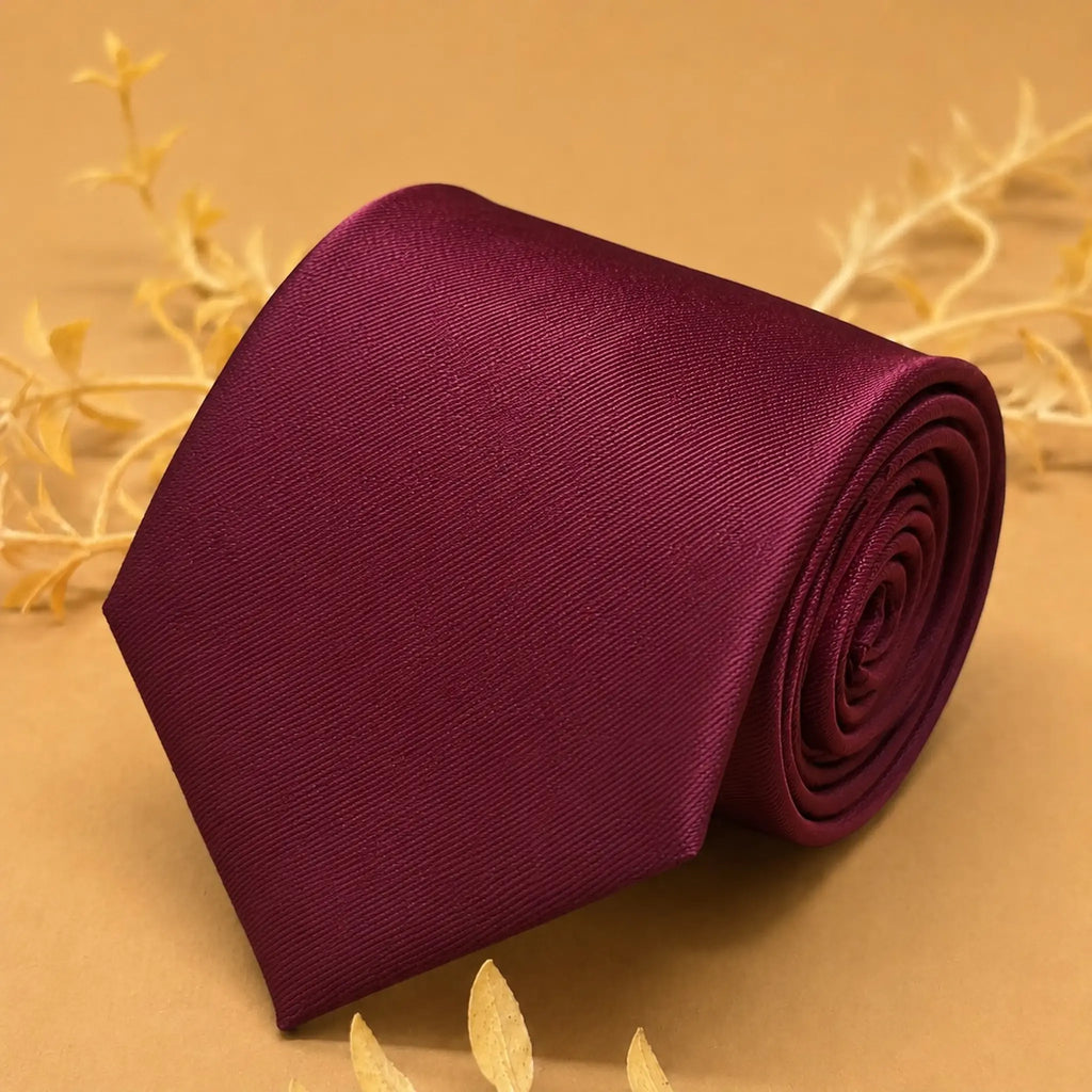Deep Crimson Red Solid Silk Necktie