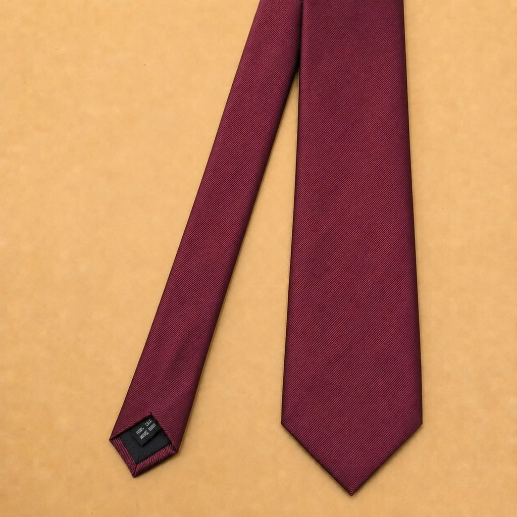 Deep Crimson Red Solid Silk Necktie