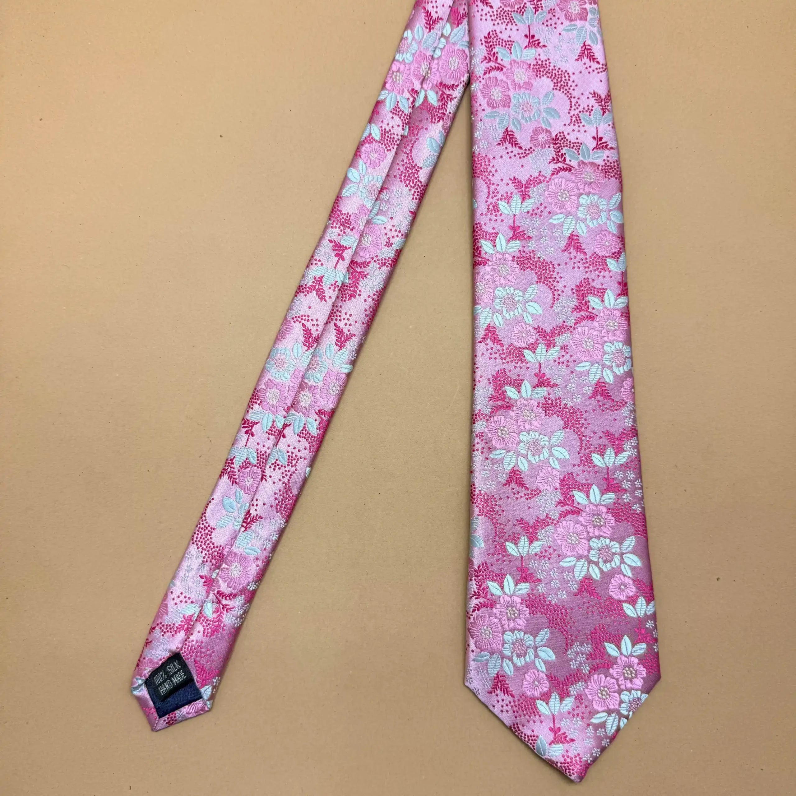 Blush Pink Floral Silk Necktie