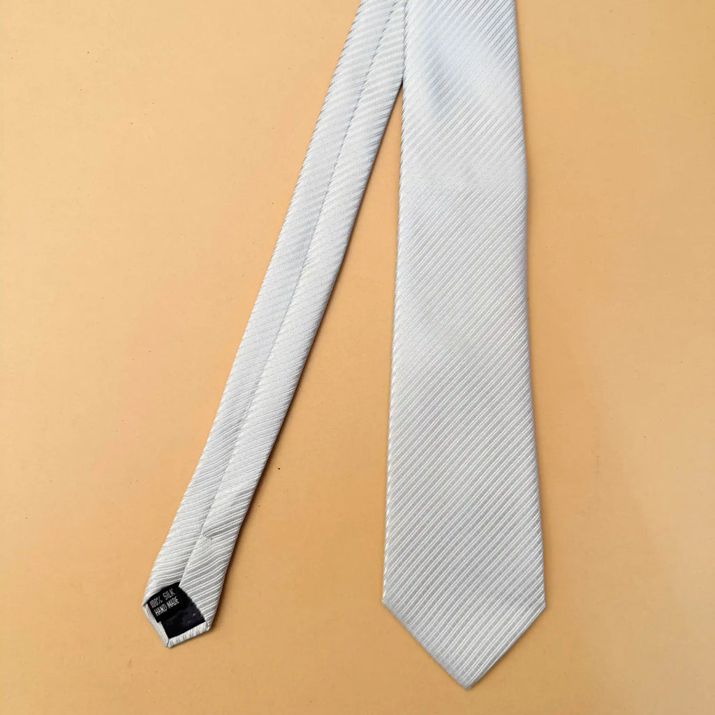 Pearl White Pure Silk Necktie
