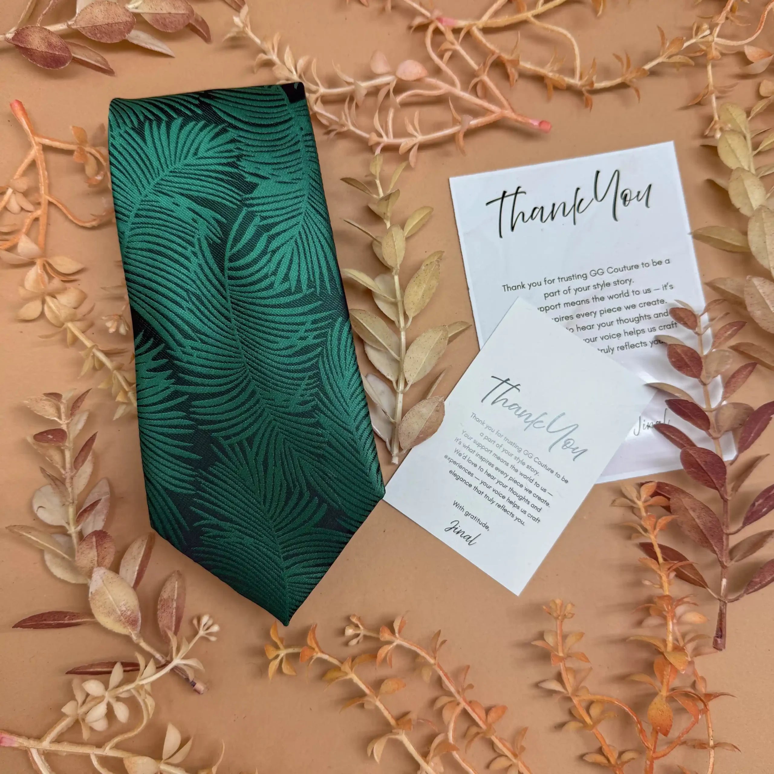 Green Palm Abstract Silk Necktie