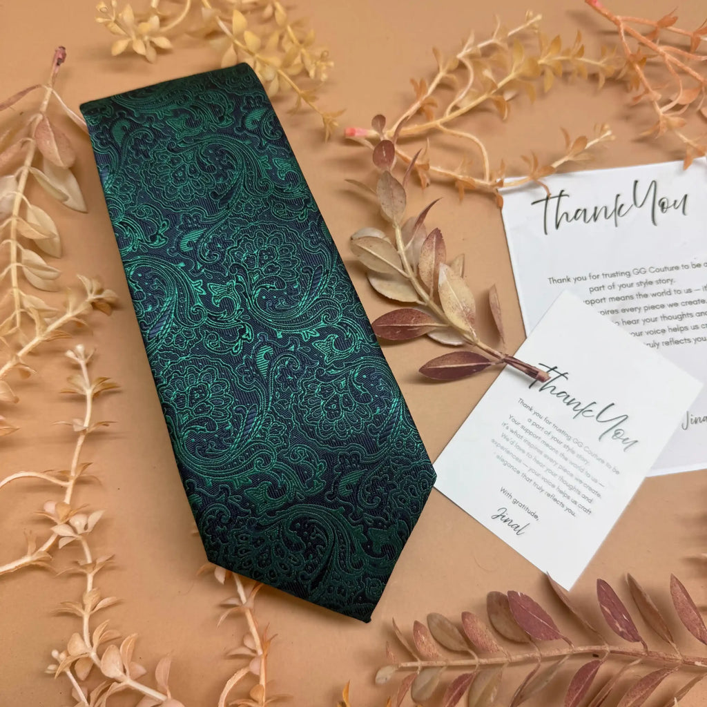 Teal Texture Abstract Silk Necktie