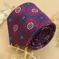 Scarlet Navy Geo Abstract Silk Necktie