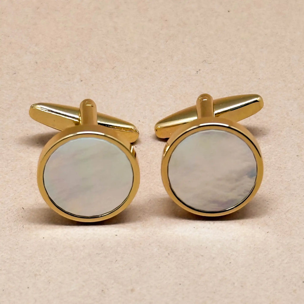 Luxe Mother of Pearl Gold Cufflinks