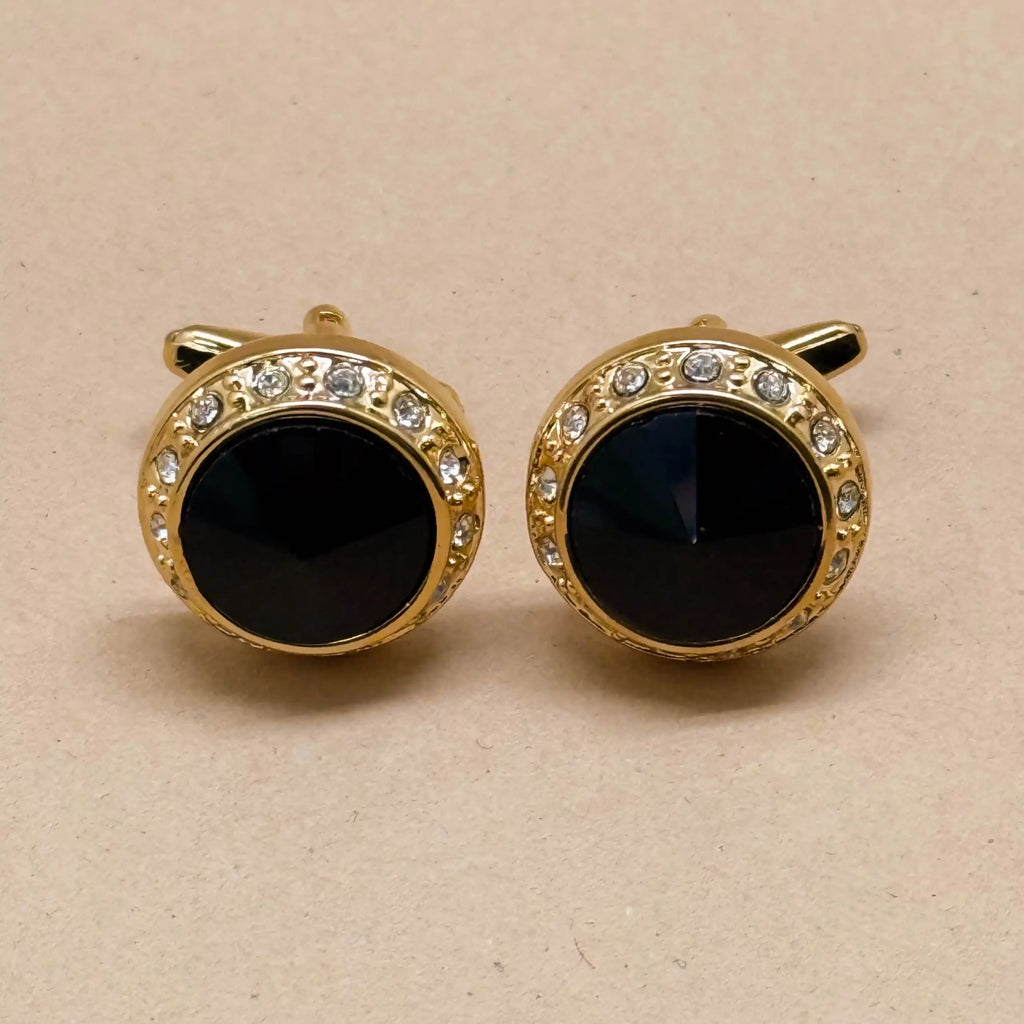 Classic Onyx Gold Cufflinks