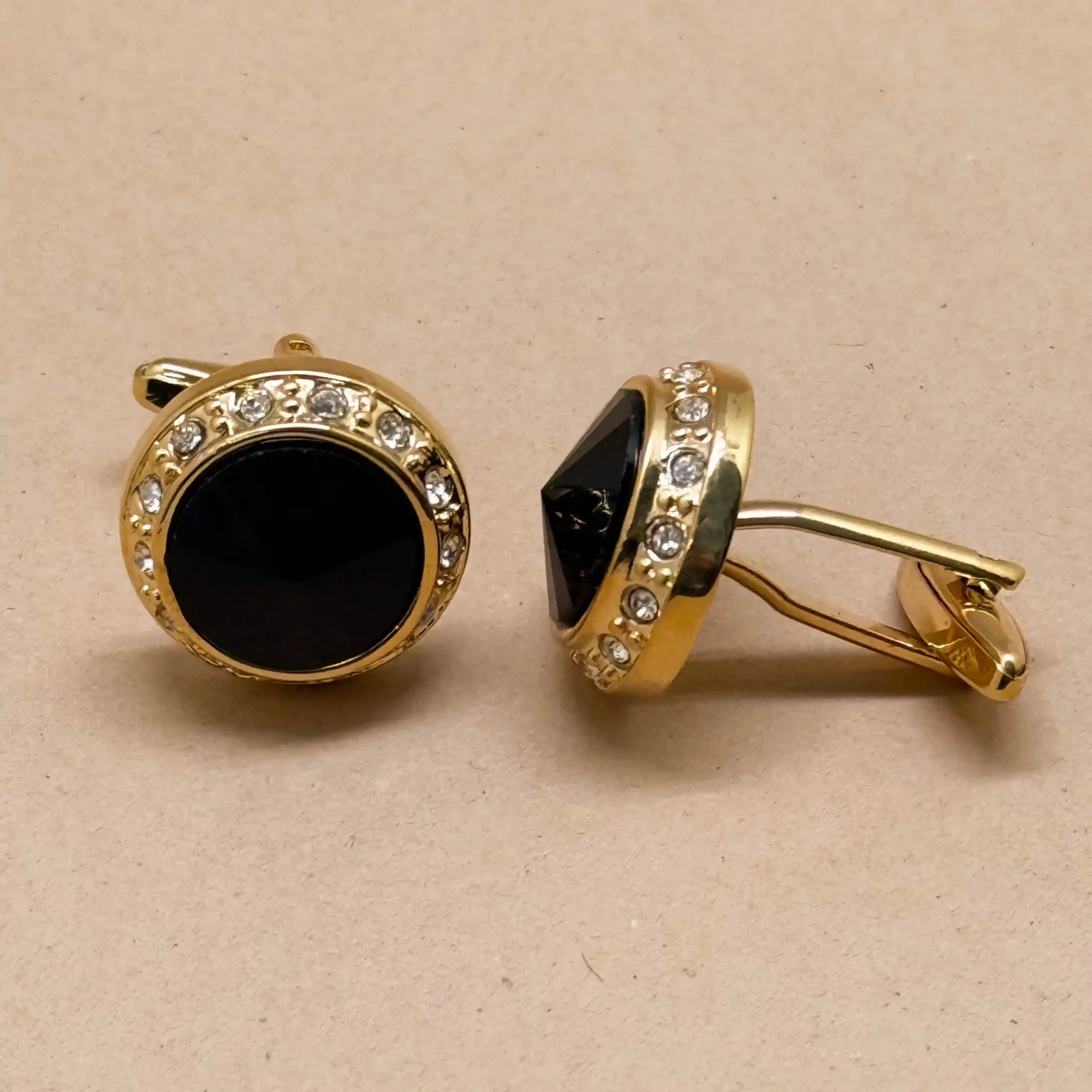 Classic Onyx Gold Cufflinks