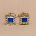 Royal Blue Crystal Gold Cufflinks