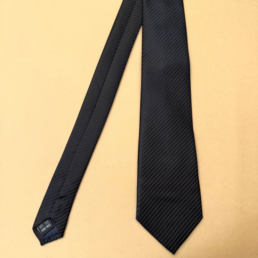 Jet Black Noir Prestige Solid Silk Necktie