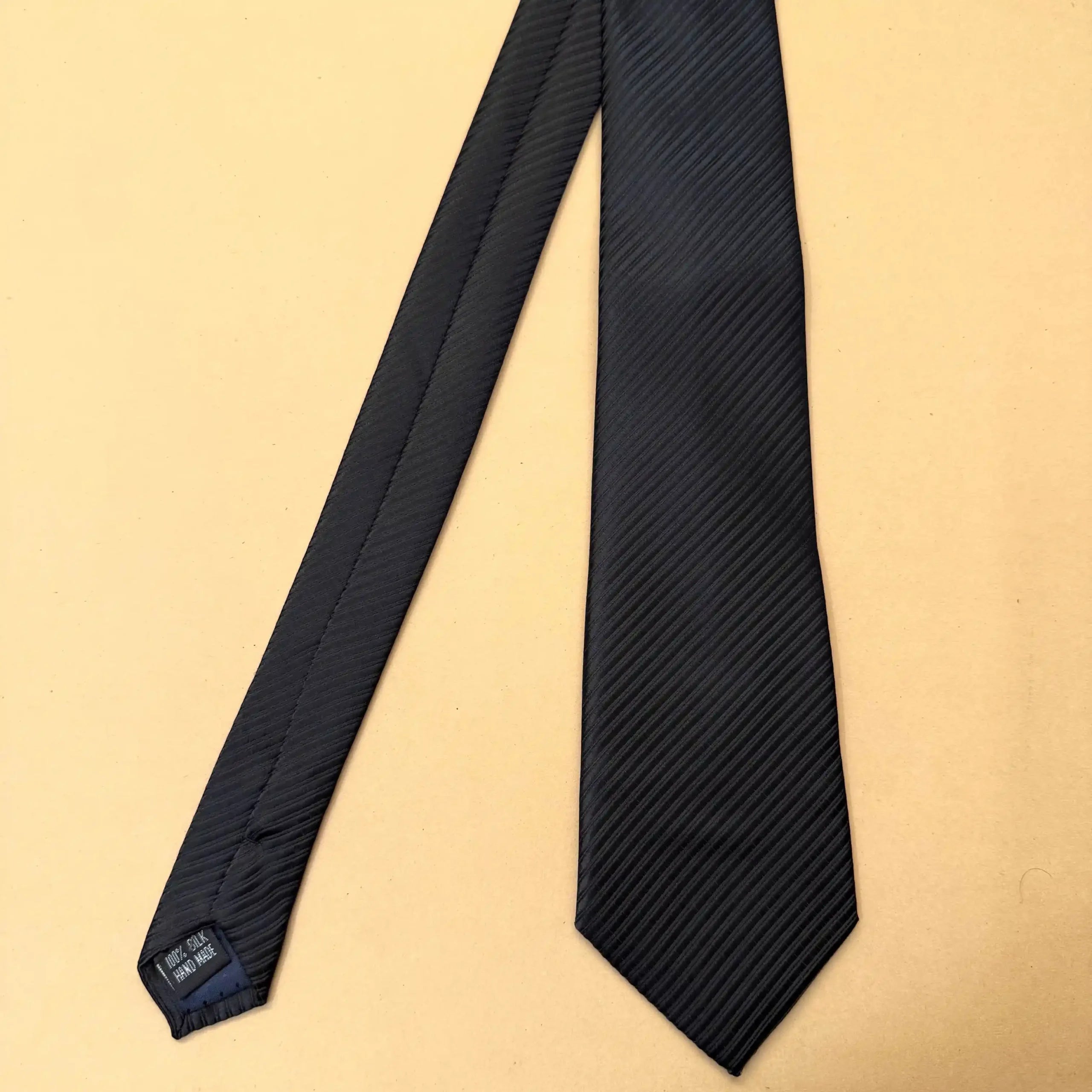 Jet Black Noir Prestige Solid Silk Necktie