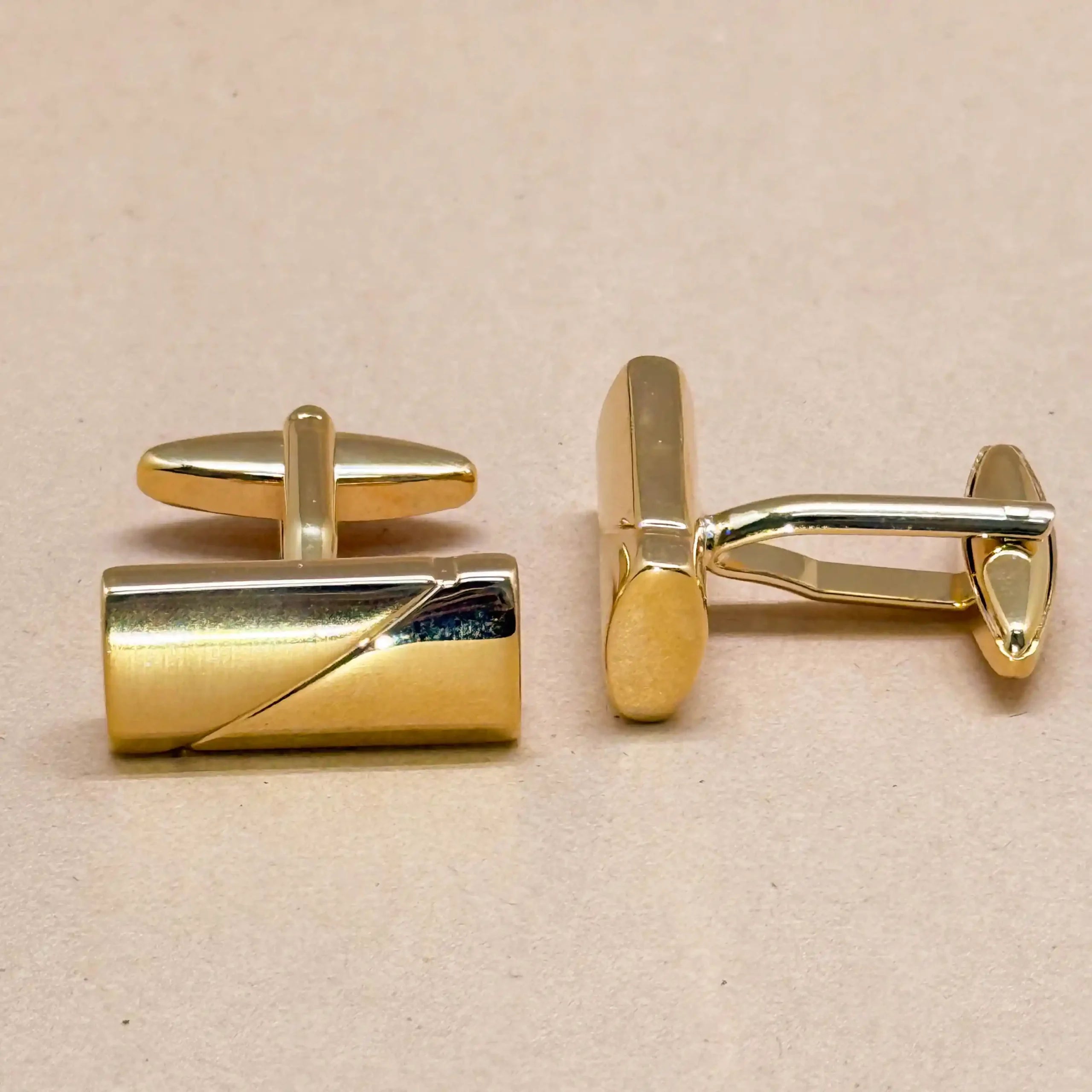 Minimalist Gold Stripe Cufflinks