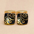 Baroque Black and Gold Swirl Cufflinks