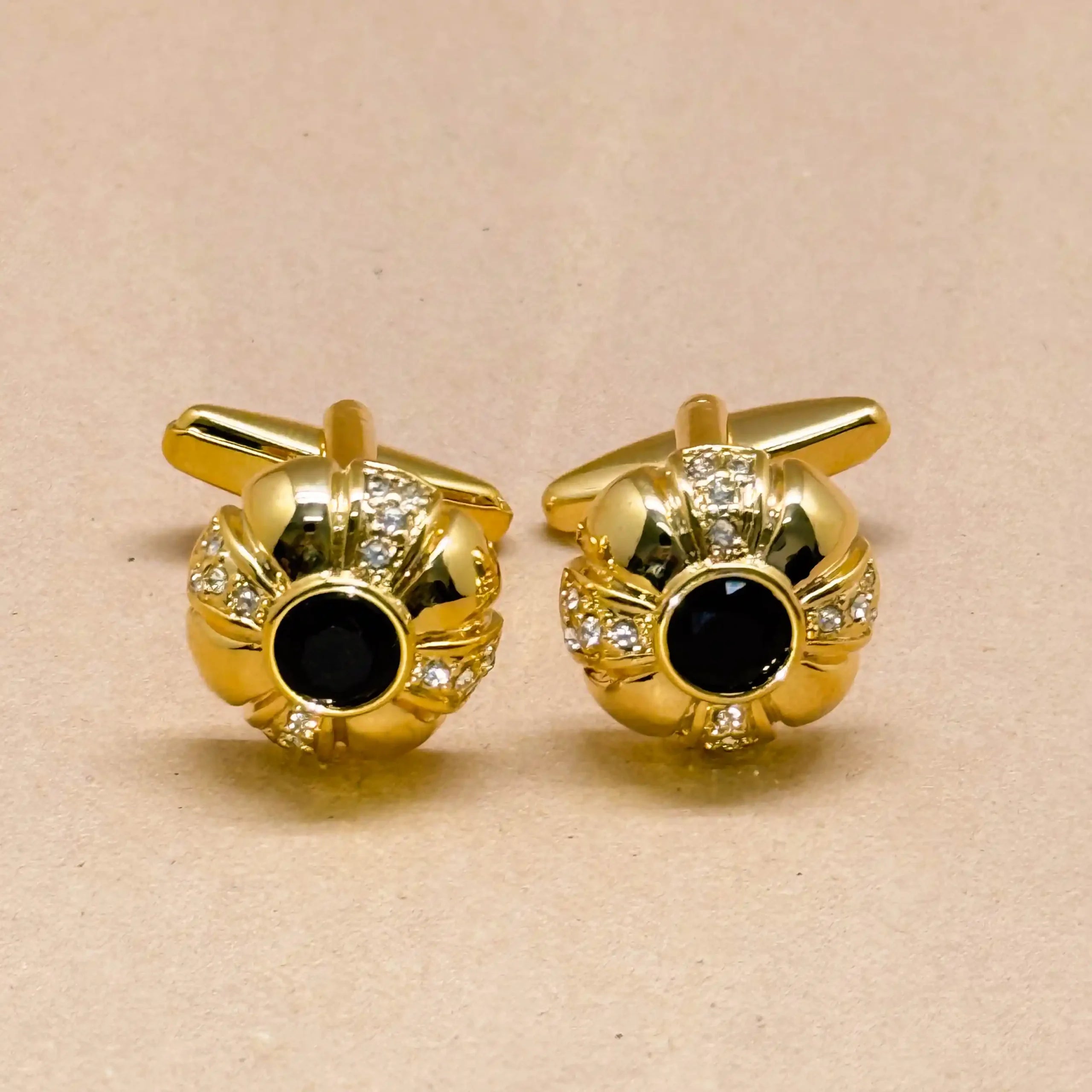 Vintage Black Stone Gold Cufflinks