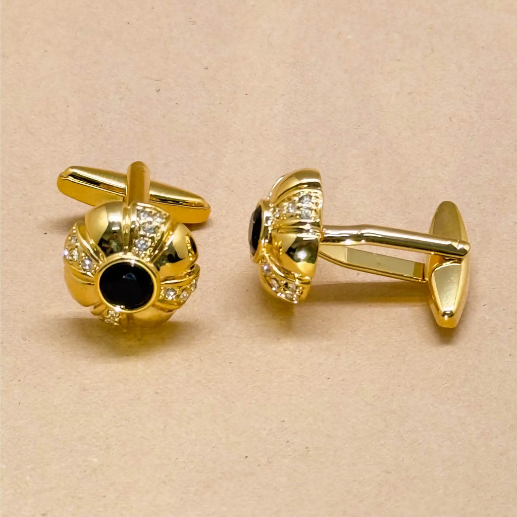 Vintage Black Stone Gold Cufflinks