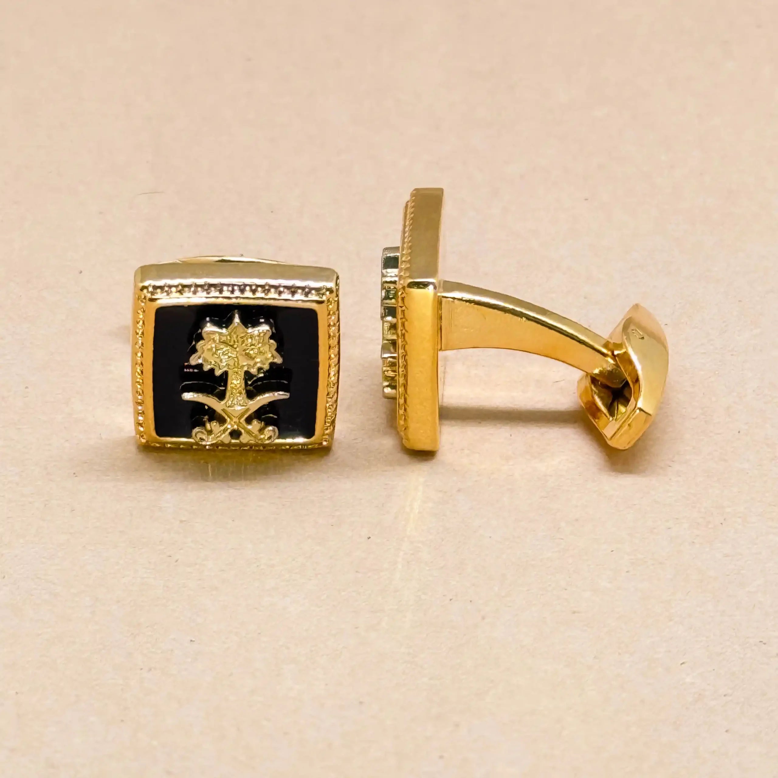 Heraldic Emblem Gold Cufflinks