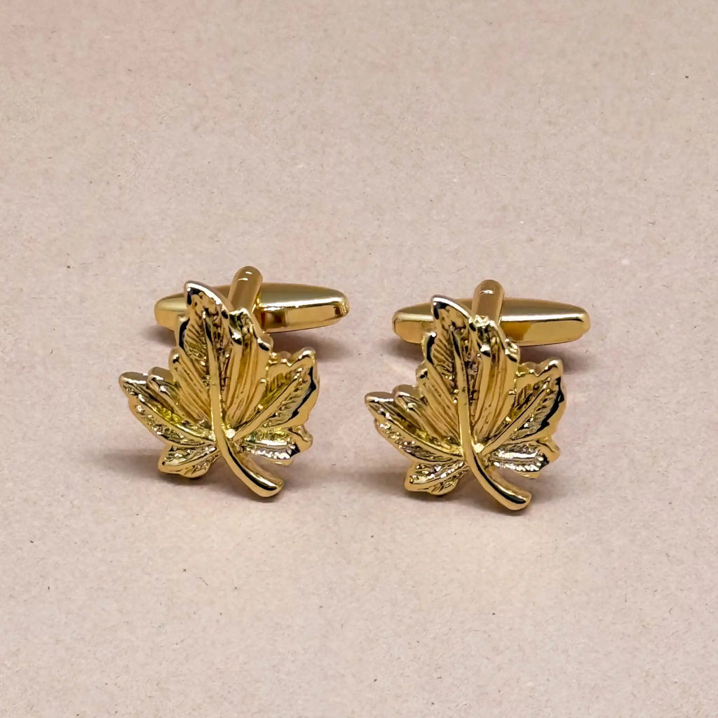 Golden Maple Leaf Cufflinks
