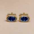 Royal Sapphire Oval Gold Cufflinks