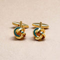 Twist Knot Enamel Gold Cufflinks