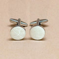 Classic Ivory Enamel Silver Cufflinks