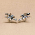 Silver Airplane Designer Cufflinks