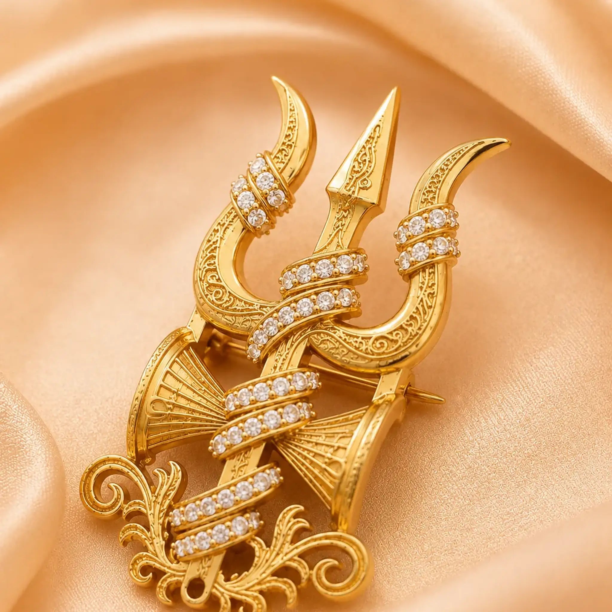 Trinetra Trishul Brooch