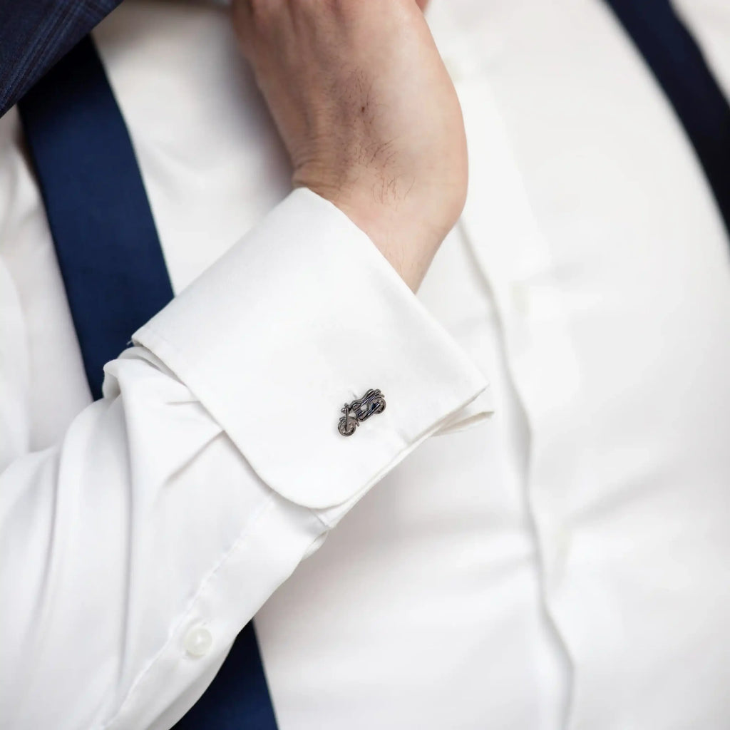 Motorbike Silver Cufflinks