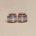 Rose Gold Textured Bar Cufflinks
