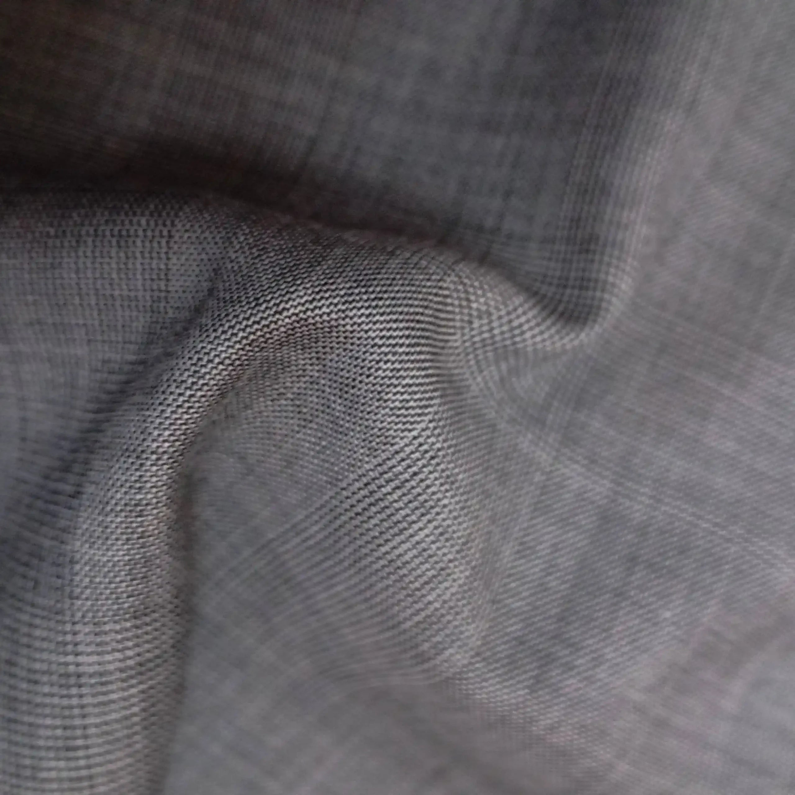 Grey Micro Check Silk Pocket Square