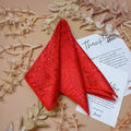 Scarlet Red Paisley Silk Pocket Square
