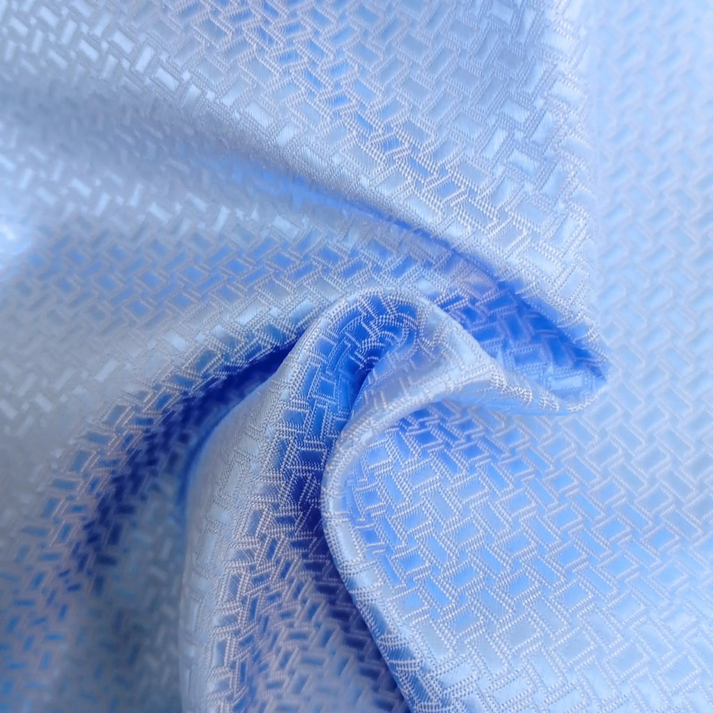 Sky Blue Patterned Silk Pocket Square
