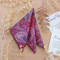 Crimson Paisley Silk Pocket Square