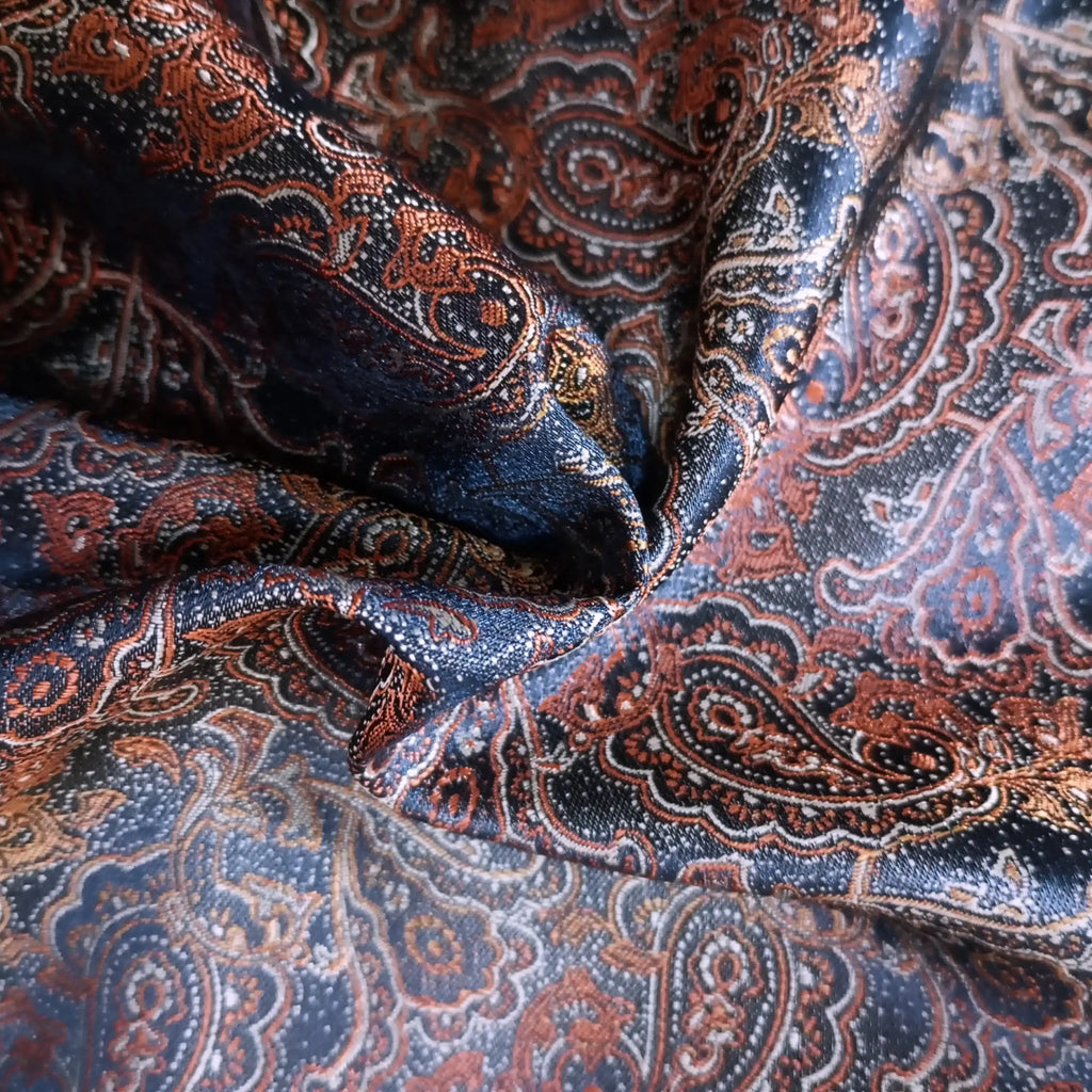 Rust Brown Paisley Pocket Square