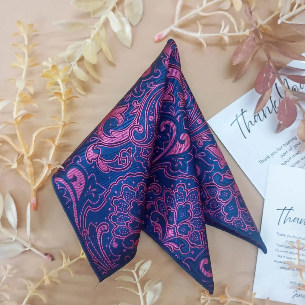 Purple Paisley Silk Pocket Square