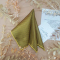 Golden Mustard Striped Silk Pocket Square