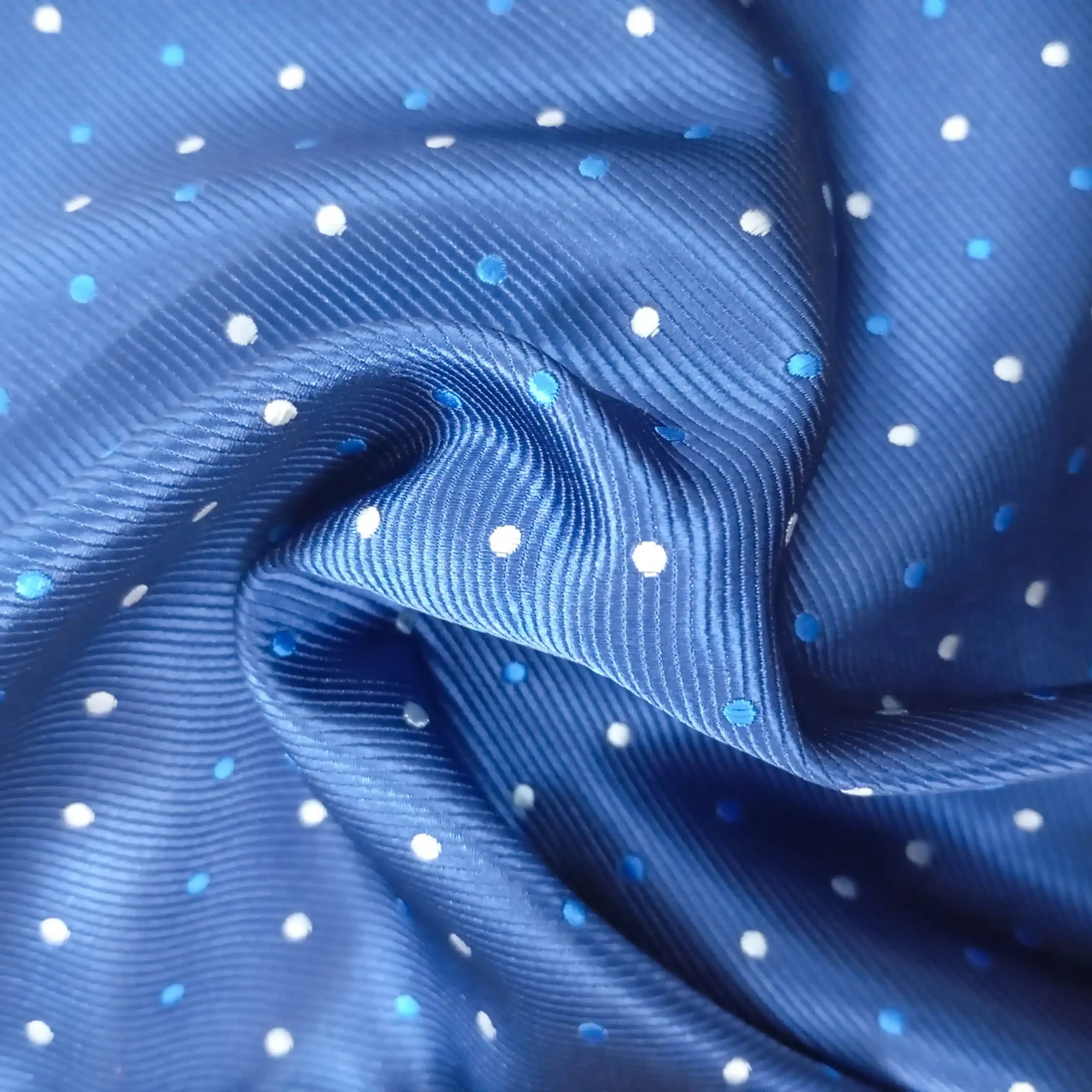 Royal Blue Polka Silk Pocket Square