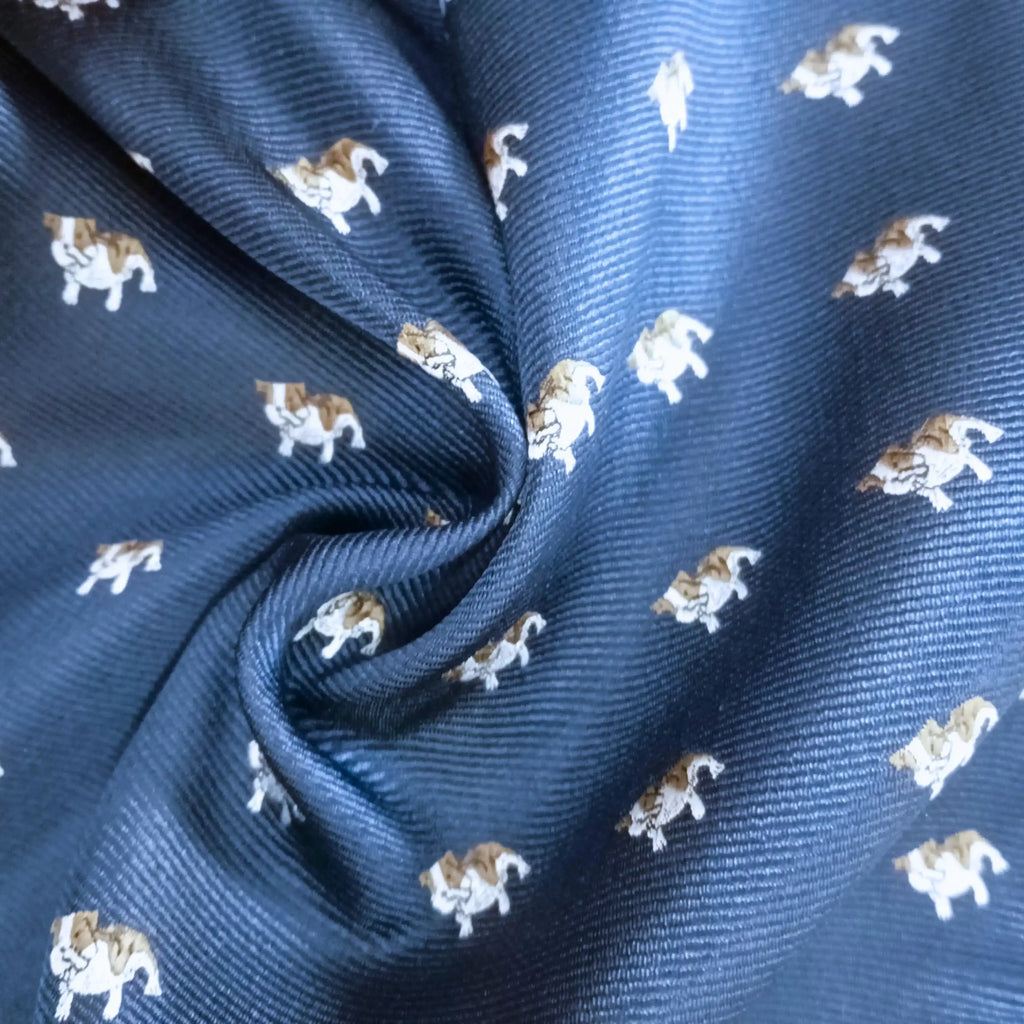 Royal Blue Dog Themed Silk Pocket Square