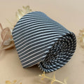 Black and White Fine Stripe Silk Necktie