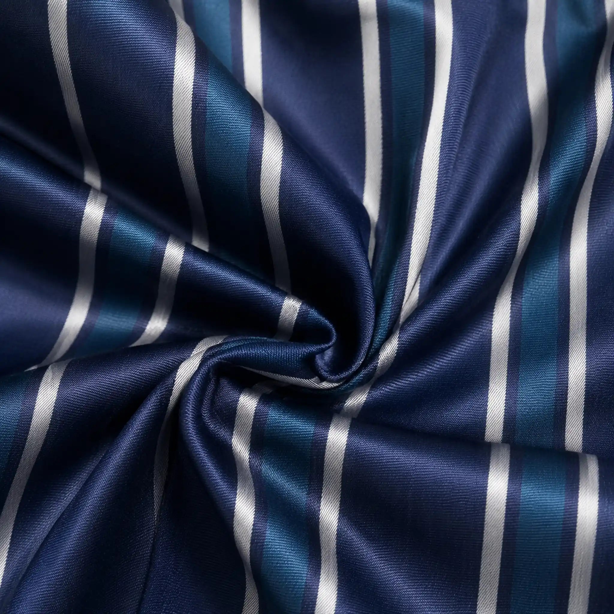 Royal Blue Stripe Silk Pocket Square