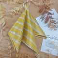 Golden Yellow Stripe Silk Pocket Square
