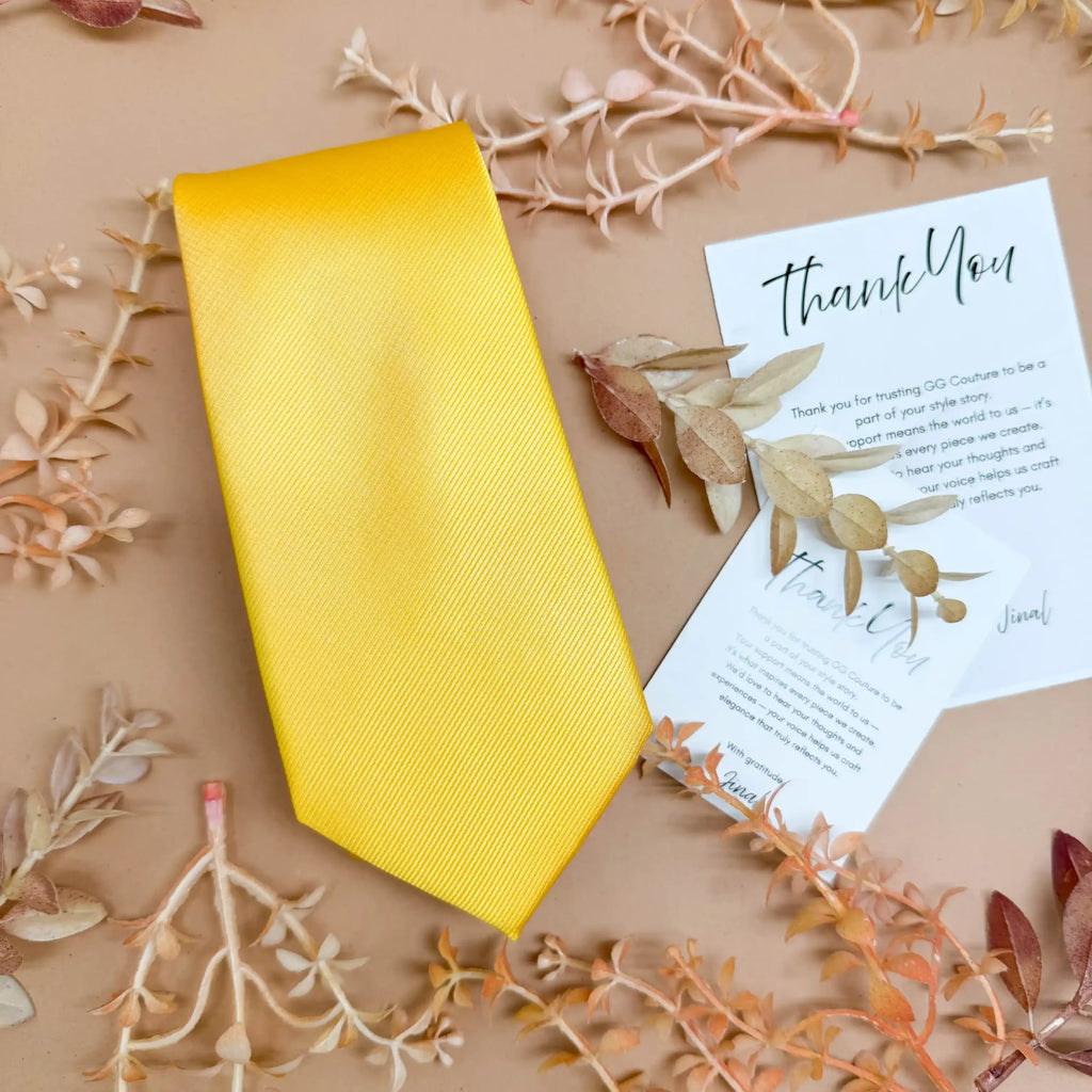 Solaris Yellow Glow Solid Silk Necktie
