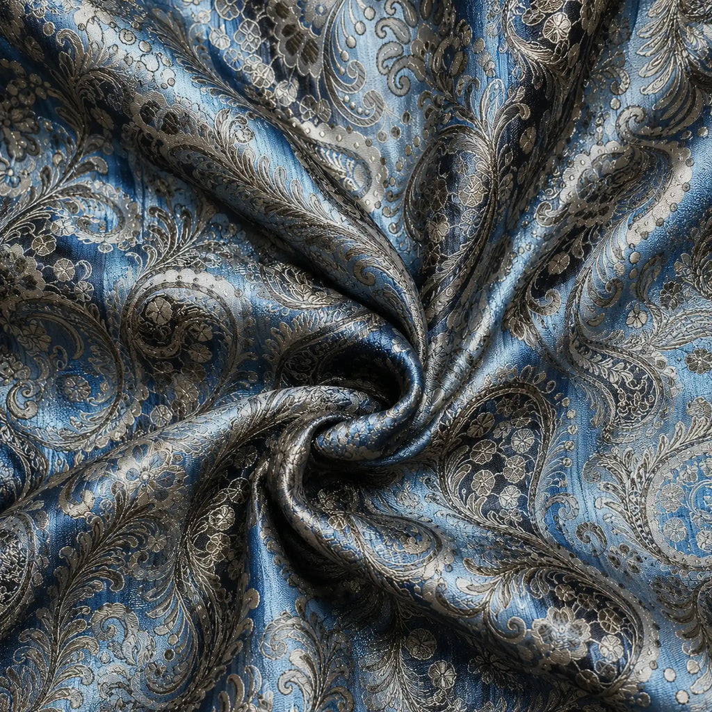 Ivory Paisley Silk Pocket Square