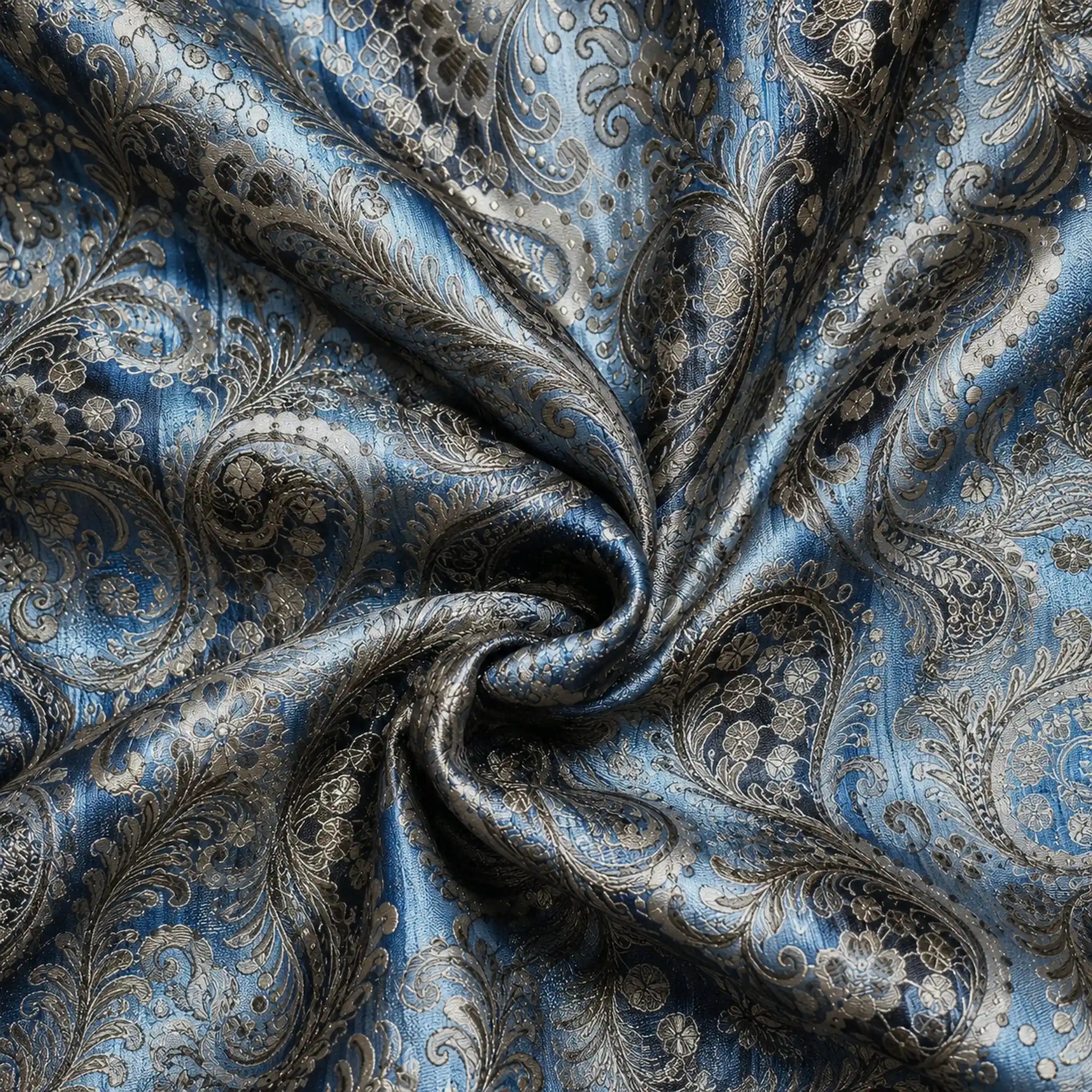 Ivory Paisley Silk Pocket Square