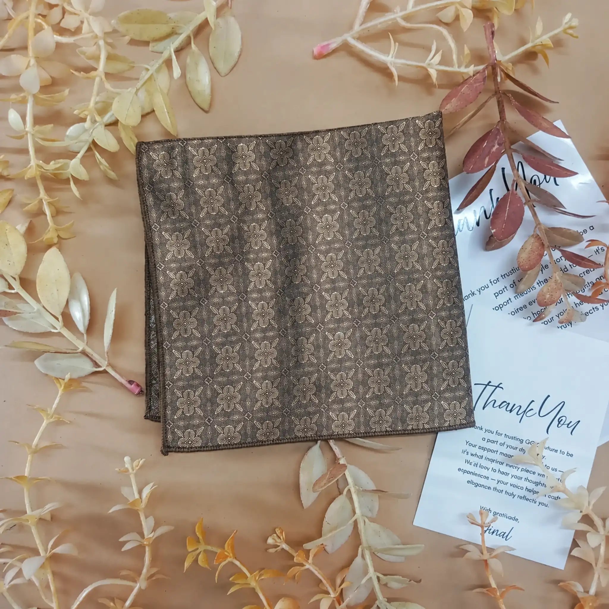 Espresso Heritage Silk Pocket Square
