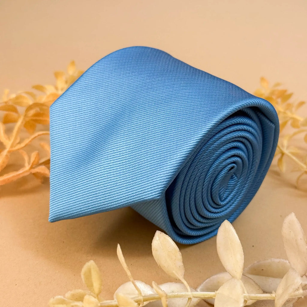 Blue Azure Breeze Solid Silk Necktie