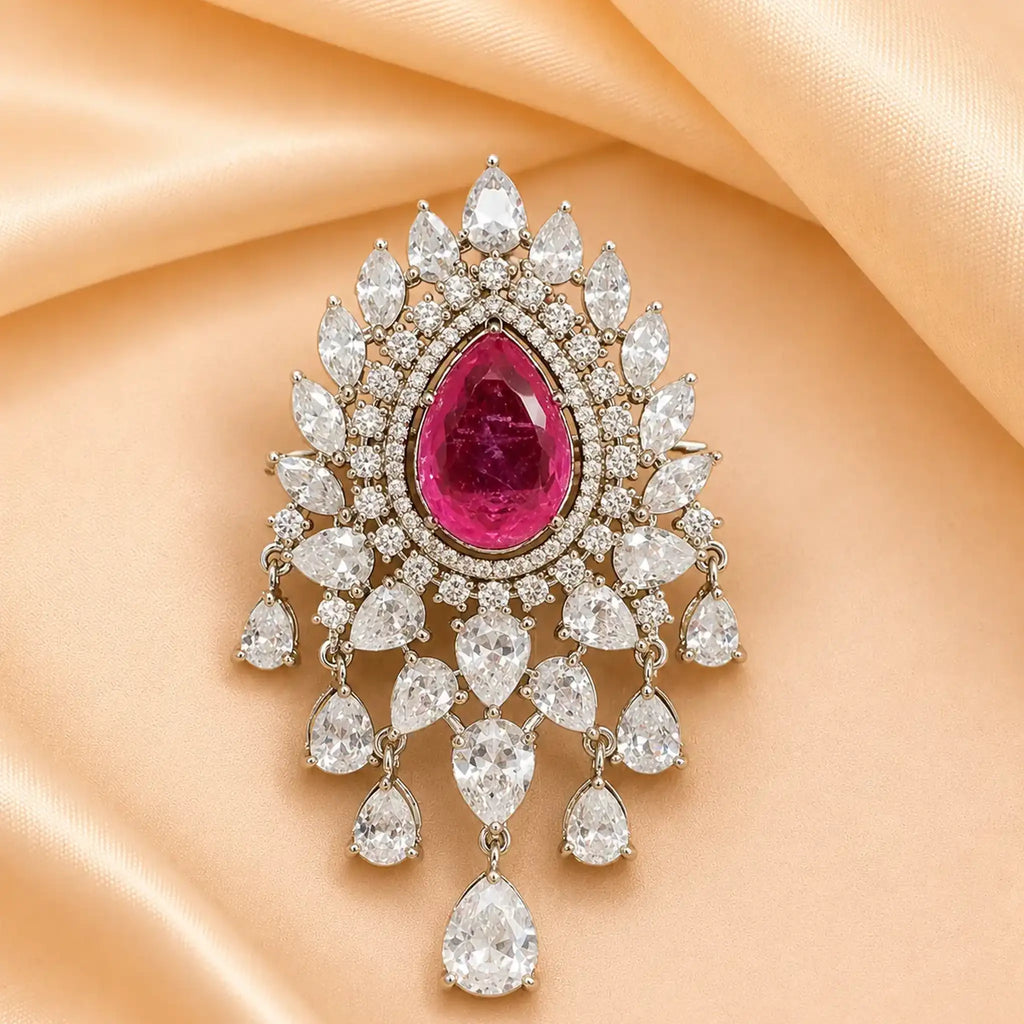 Rani Ruby Cascade Brooch